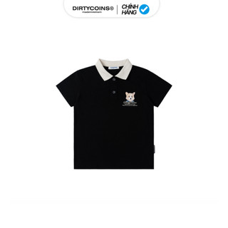 Áo Thun DirtyCoins Puppies Woman Polo - Black/Cream