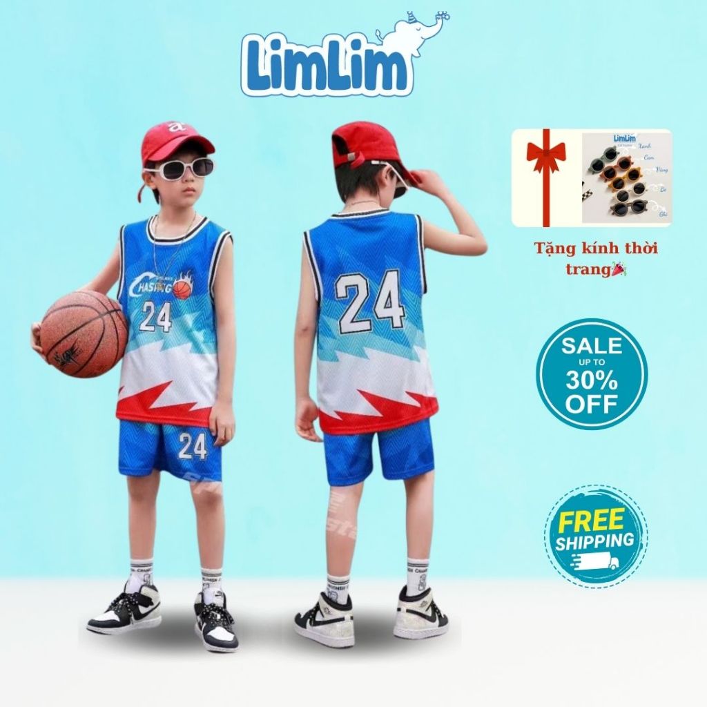Bộ quần áo thể thao trẻ em LIMLIM KIDS chất vải mè thái siêu thoáng mát [BH10]