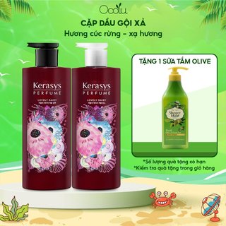Cặp dầu gội xả nước hoa Kerasys Lovely Daisy Hàn Quốc hương cúc rừng và xạ hương giúp làm sạch gàu