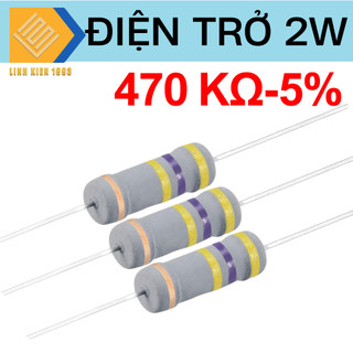 Điện trở 470k ohm 2w 5% 4 vòng màu, điện trở công suất