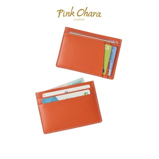 Ví đựng thẻ card holder pink ohara card slim da bò thật