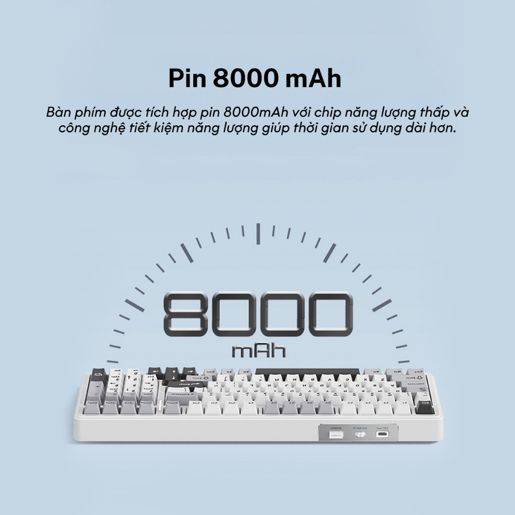 Bàn Phím Cơ Không Dây 3 Mode Kết Nối AULA F99 có Hotswap Gasket Mount Keycap PBT LED RGB Pin 8000mAh | BigBuy360 - bigbuy360.vn