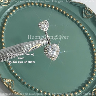 [✨Hàng mới về] Khuyên rốn trái tim Bạc s925 (92,5%Bạc)