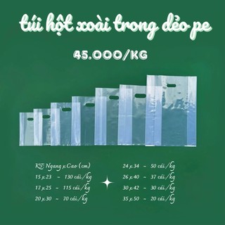 1kg túi hột xoài trong suốt pp-pe