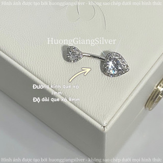 [✨Hàng mới về] Khuyên rốn trái tim Bạc s925 (92,5%Bạc)