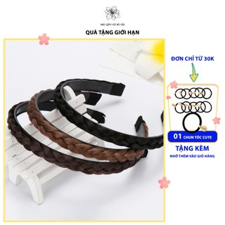Bờm băng đô tóc giả tết thắt bím phong cách Hàn Quốc