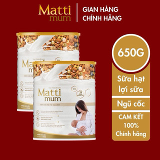 Sữa hạt lợi sữa Matti Mum 100% đạm thực vật cho mẹ sau sinh - Hộp 650g