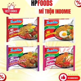 Combo Mix 4 gói mì trộn Indomie các vị Cay Nồng Đặc Biệt Sườn Bò Cay
