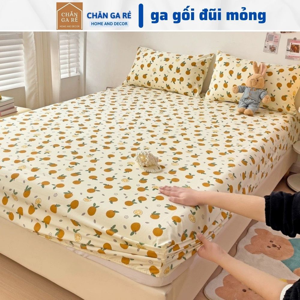 Bộ ga gối 3 món COTTON ĐŨI đậu nành ga mỏng sơ đũi đậu lành kèm 2 vỏ gối mềm mịn thoáng mát màu sắc 