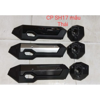 Bộ ốp che pô xe sh 2017->2019 mẫu adv màu đen, bạc, carbon