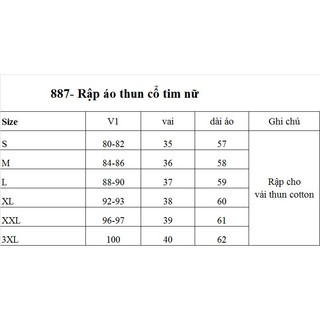 Rập giấy A0 mã 887 - Rập may áo thun
