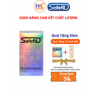 Bao cao su CỰC SIÊU MỎNG Safefit 0.029mm - 12 chiếc + tặng hộp 3 chiếc cùng loại