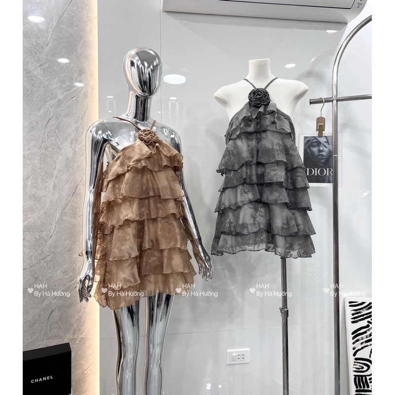 váy tơ bèo tầng 2 dây