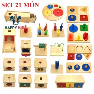 💖Giảm 10%💖 [Tối Đa 35K Đơn Từ 50K] - Đồ Chơi Gỗ - Set 20 món giáo cụ Montessori cho trẻ từ 0-3 tuổi