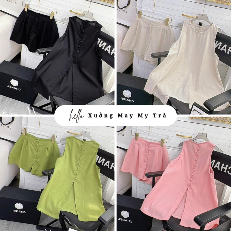 SET LINEN BỘT NÚT BỌC (100% MY TRÀ MAY)