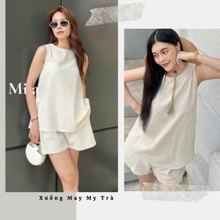 SET LINEN BỘT NÚT BỌC (100% MY TRÀ MAY)