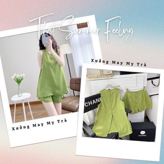 SET LINEN BỘT NÚT BỌC (100% MY TRÀ MAY)