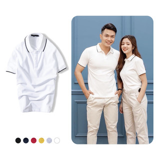 Áo Polo Nữ Nam Unisex Có Cổ Phối Viền Đẹp, Vải Mềm, Co Giãn, Mặc Siêu Mát HALLEY E2