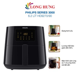Nồi chiên không dầu điện tử philips 6.2 lít hd9270/90 - hàng chính hãng