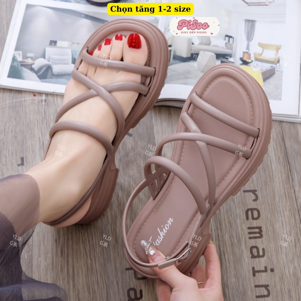 Sandal cao su quai hậu có khóa cài, dép quai hậu học sinh, sinh viên Chọn tăng 1 size