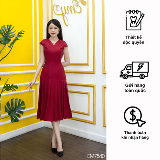 Đầm EMY EM7540 Xoè Đỏ Ply Cổ