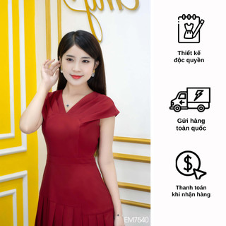 Đầm EMY EM7540 Xoè Đỏ Ply Cổ