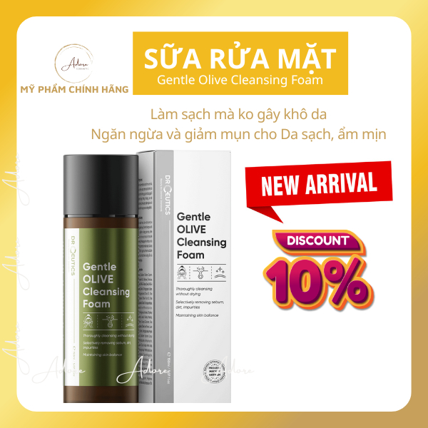 Sữa Rửa Mặt DrCeutics Gentle Olive Cleansing Foam SRM Làm Sạch Sâu Cho Mọi Loại Da 150ml