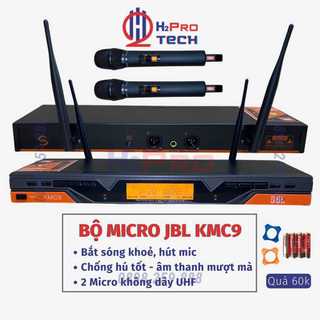 Micro Không Dây Karaoke JBL KMC9 2 Tay Mic Củ Lớn Hát Nhẹ, Chống Hú Tốt, Bắt Sóng Xa 30M -H2Pro Tech