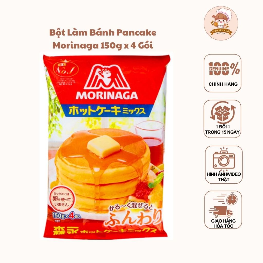Bột làm bánh Pancake Morinaga nội địa Nhật 150g x 4 Gói