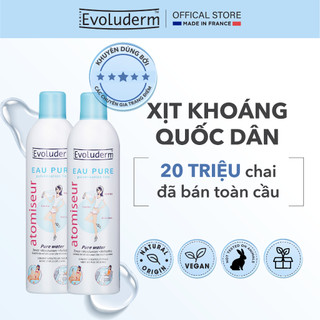 Bộ 2 Xịt khoáng dưỡng da cấp ẩm Evoluderm Atomiseur Eau Pure 400ml/chai