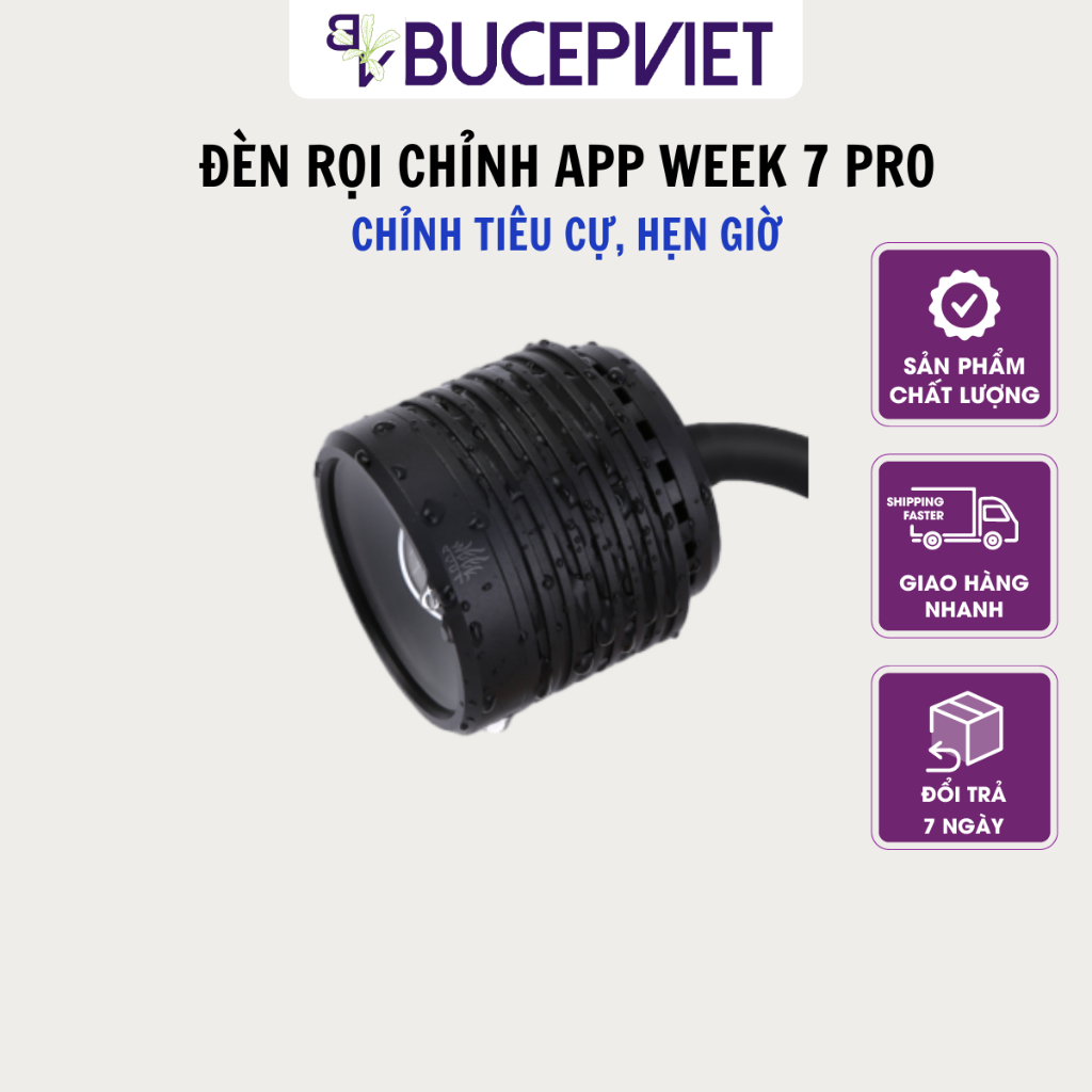 Đèn Led rọi Week Mini 7 Pro Cho Hồ Thuỷ Sinh, biotop - Điều chỉnh qua app, chỉnh tiêu cự,  hẹn giờ q