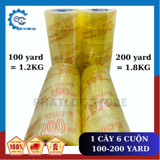 Băng keo đóng hàng siêu dính 1.2kg 100yard 6 cuộn/cây, 1.8kg 200yard