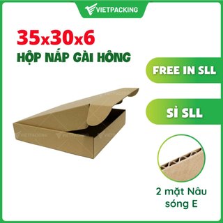 [XẢ KHO] 35x30x6 - 25 hộp carton nắp gài hông đẹp, chắn chắn