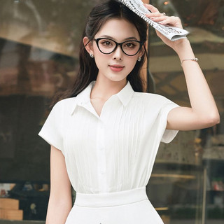 Áo sơ mi nữ mí ngực, vai chờm cổ đức lamer o61h24h013
