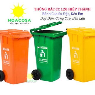 Thùng Rác Công Cộng 120L Bánh Xe Cao Su Nhựa Hiệp Thành- Dày Dặn, Cứng Cáp, Bền Lâu- Đồ Gia Dụng Hoacosa