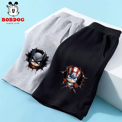 Quần đùi bé trai BOBDOG chất liệu da cá cạp chun co dãn in người dơi hình cho bé