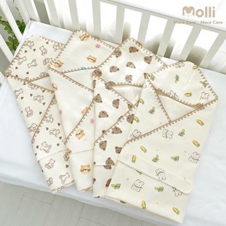 Chăn Ủ Xô Hàn 3 Lớp Molli Kích Thước 90x90Cm Cho Bé Sơ Sinh
