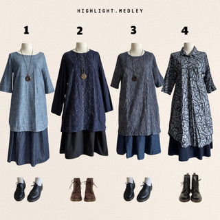 Váy đầm xô linen 2hand - secondhand - đồ si - thrifting - mori girl - vintage