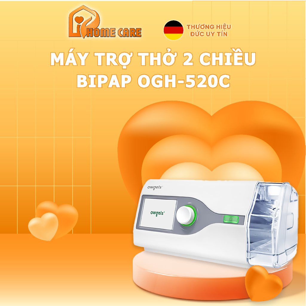 MÁY TRỢ THỢ 2 CHIỀU BiPAP CHÍNH HÃNG Owgels THƯƠNG HIỆU ĐỨC _ Model OGH-520C