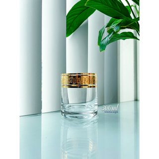 Bộ ly thủy tinh tiệp khắc mạ vàng 22k 300ml
