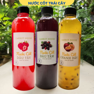 Nước cốt dâu tằm, dâu tây, chanh dây Carrot House, siro trái cây chai 500ml đặc sản Đà Lạt.