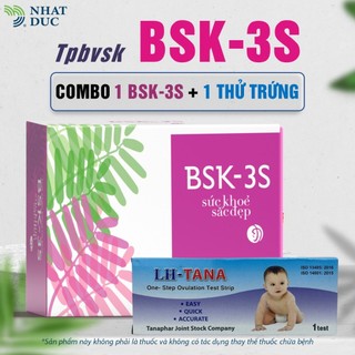 combo BSK-3S + 1 que thử rụng trứng thực phẩm bảo vệ sức khỏe - Nhật Đức