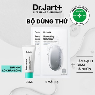 Combo dùng thử Dr.Jart+ Se khít lỗ chân lông | Sữa rửa mặt| Mặt nạ tẩy tế bào chết
