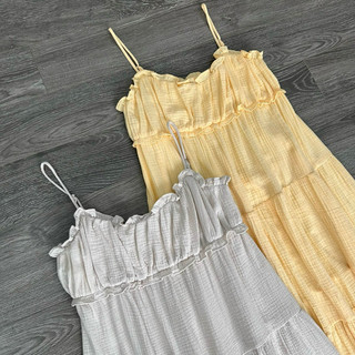 Đầm midi chất xô muslin