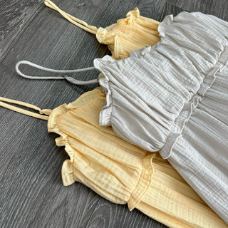Đầm midi chất xô muslin