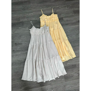 Đầm midi chất xô muslin