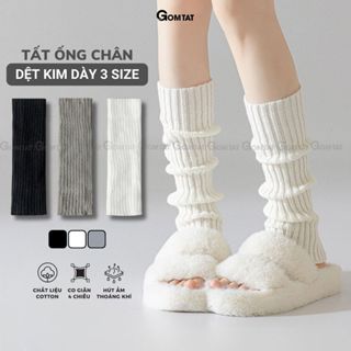 Tất ống chân dệt kim GOMTAT phong cách lolita cao cấp, vớ ống chân y2k chất liệu mềm mịn, co giãn - AJ-2501-1DOI