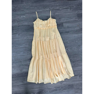 Đầm midi chất xô muslin