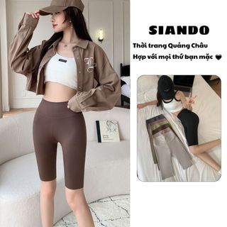 Quần legging lửng nữ tập gym yoga cạp cao nâng mông chất su đúc dầy dặn hàng Quảng Châu SIANDO HM22