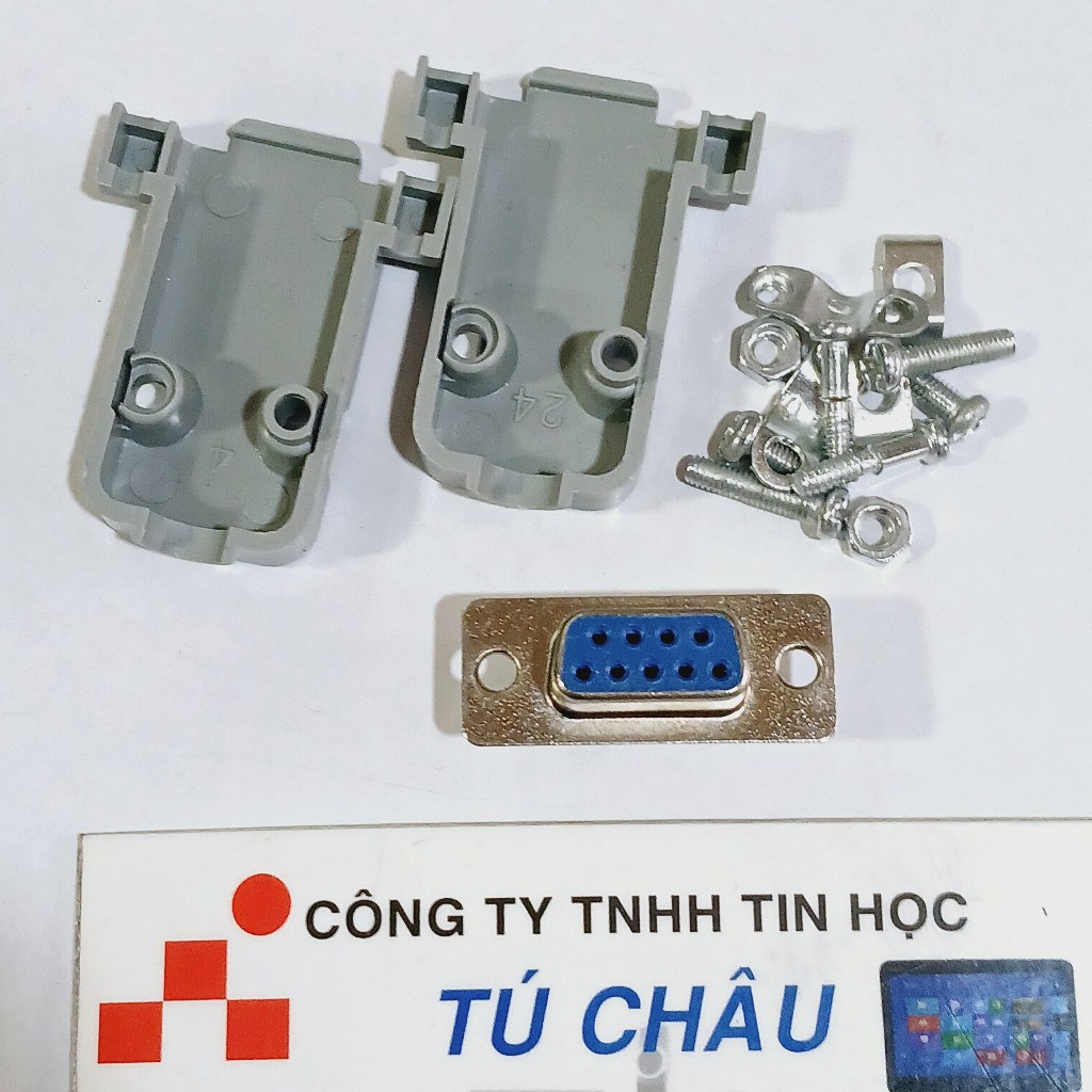 Đầu Com 9 Lổ Cái (DB9F - 9M Lổ Cái) (Bao gồm võ nhựa) / Đầu hàn Com 9 (DB9)